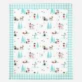 Aqua Gingham Pixie Minky Blanket - 50" x 60"